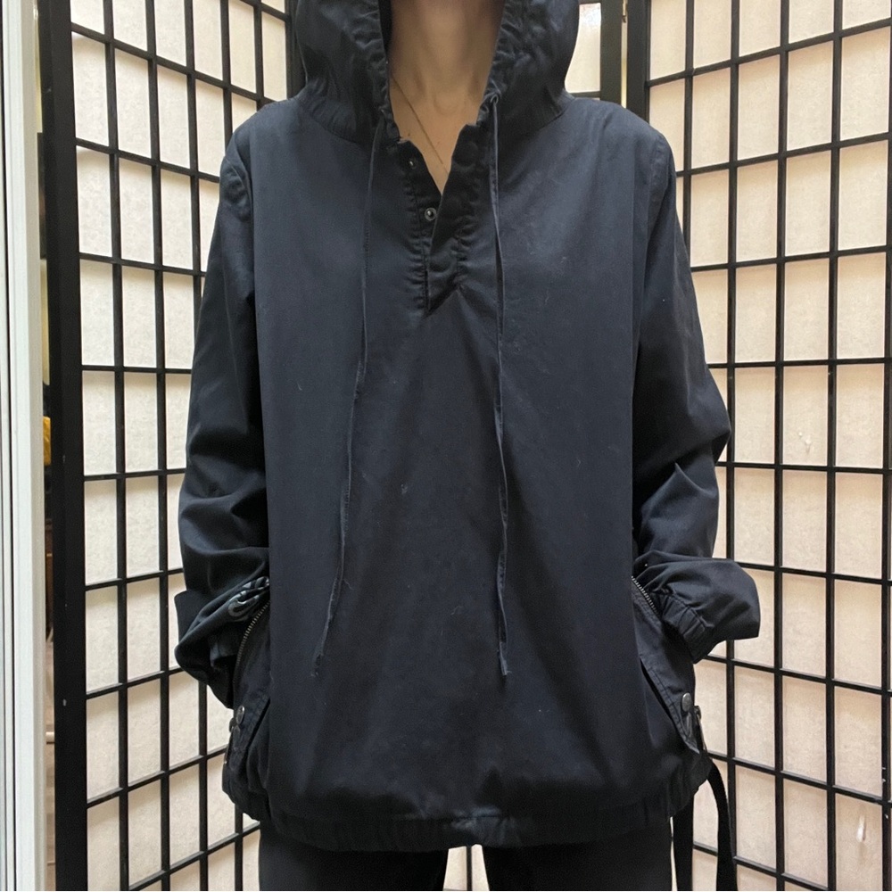 Black Zoo York Y2K Lightweight Hoodie with Waist tie, front buttons and pockets - Picture 5 of 13